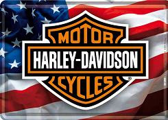 Harley Davidson USA Logo Metalen Postcard 10 x 14 cm.
