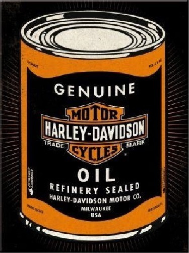Harley Davidson Motor Oil. Koelkastmagneet 8 cm x 6 cm.