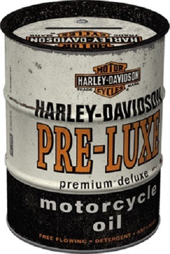 Harley Davidson Pre Luxe Motorcycle Oil.  Spaarpot oilbarrel​.