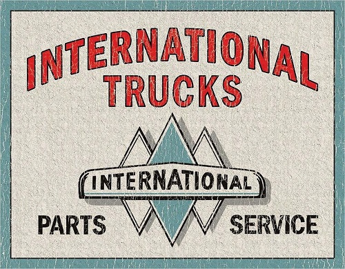 International Trucks - P&S. Metalen wandbord 30,5 x 45,7 cm.