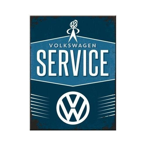 VW Service.  Koelkastmagneet 8 cm x 6 cm.