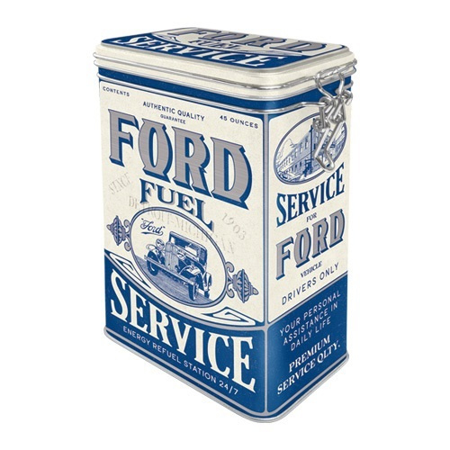 Ford  Fuel Service. Bewaarblik met beugelsluiting  18 x 11 x 8 cm