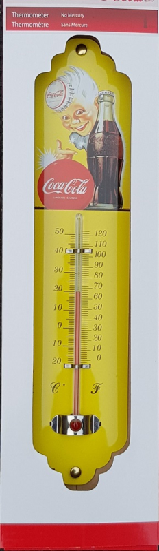 Coca Cola Thermometer Yellow. .