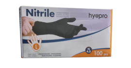 Nitrile Handschoen zwart Hy@pro  Maat L