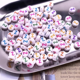 Alphabet Beads round - Letters los W t/m Z (100  stuks)