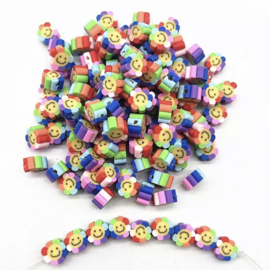 Polymer Rainbow Flower Smile (30 stuks)