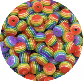 Rainbow round beads (50 stuks)