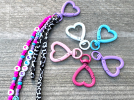 Tas/ Sleutelhanger basic  Heart set 5 stuks