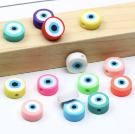 Polymer Clay beads Eye Evil color mix 50 stuks