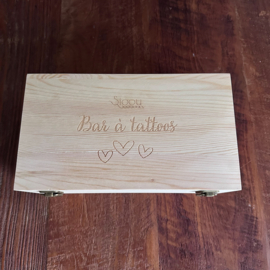 Houten display box Temporary Tattoos