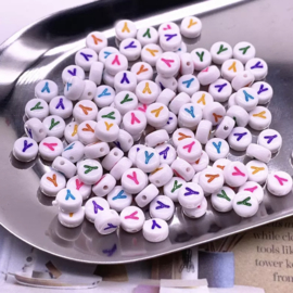 Alphabet Beads round - Letters los W t/m Z (100  stuks)