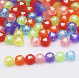 Love Heart Beads Colormix (100 stuks)