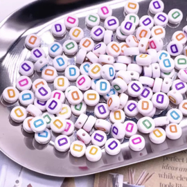 Alphabet Beads round - Letters los A t/m L  ( 100 stuks )