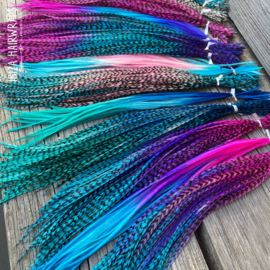 Rainbow feathers 28-33 cm / 10 stuks