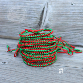 #11 Tibetan Red/Green  ( set 10 stuks )