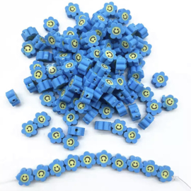 Polymer Flower Smile Blue (30 stuks)