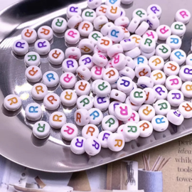 Alphabet Beads round - Letters los M t/m V  (100 stuks)