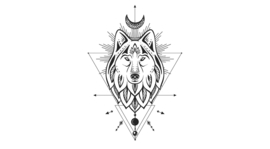 34 Geometric wolf head