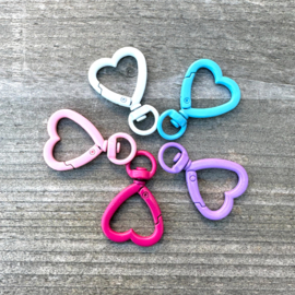 Tas/ Sleutelhanger basic  Heart set 5 stuks