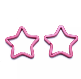 Key ring Star pink set 5 stuks