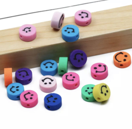 Polymer Clay beads Smile color mix 50 stuks