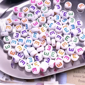 Alphabet Beads round - Letters los A t/m L  ( 100 stuks )