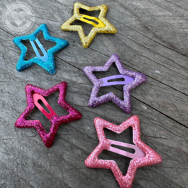 Star clips glitter ( set 10 pcs )