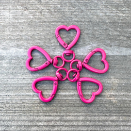 Tas/ Sleutelhanger basic  Heart set 5 stuks