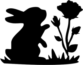 359 Floral Bunny  set 5 stuks