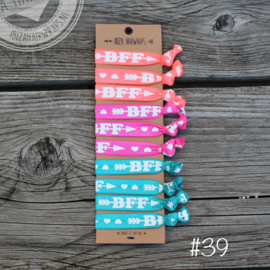 Festival bracelets 10 on Kraft card BFF