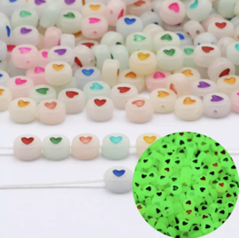 Love Heart Colormix Glow in the Dark/ (100 stuks)