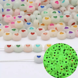 Love Heart Colormix Glow in the Dark/ (100 pcs)