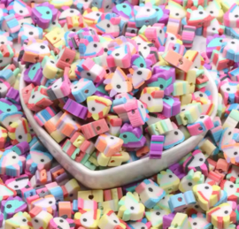 Polymer Clay Beads Unicorn Pastel  (50 stuks)