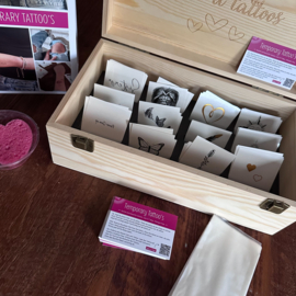 Houten display box Temporary Tattoos