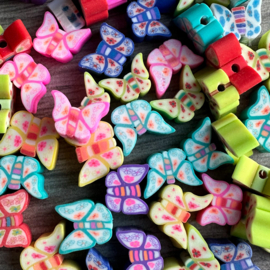 Polymer Clay Beads Butterfly   (50 stuks)