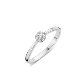 Solitaire in witgoud 0.17ct brijant