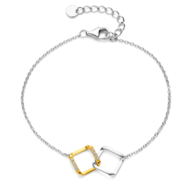 Zilveren armband twee kleuren