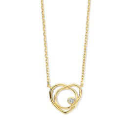 Ketting met vaste hanger zilver verguld