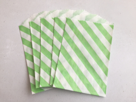 Small Bags Streep Diagonaal Groen (5 stuks)