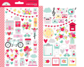 Doodlebug Love Notes Mini Icons Stickers (6583)
