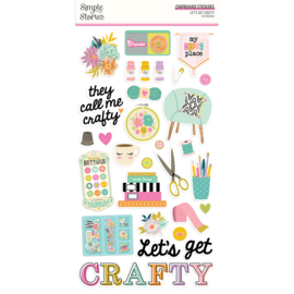 Let's Get Crafty 6 x 12" Chipboard Stickers