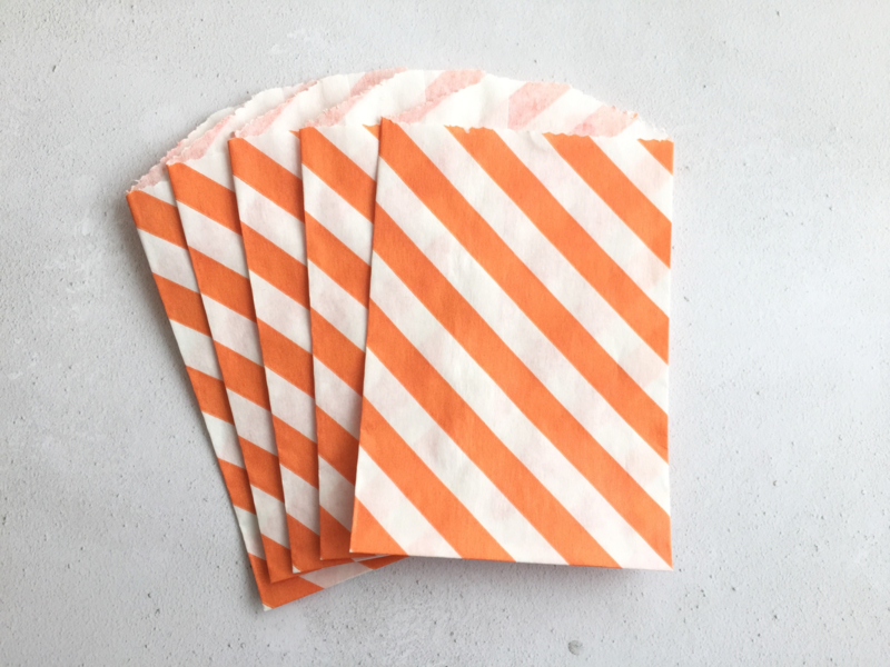 Small Bags Streep Diagonaal Oranje (5 stuks)