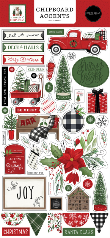 Home for Christmas Chipboard Accents