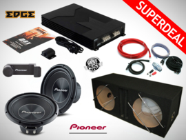 3000W Pioneer Subwoofers + MDF Kist + EDGE Monoblock + Controller + Kabelset + OFC Wires + Telefoonhouder