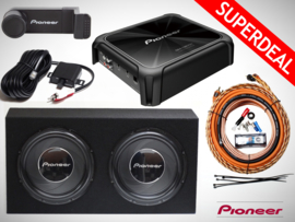 2800W Pioneer Subwoofers + Monoblock + Bass Controller + 20mm2 Kabelset + Telefoonhouder