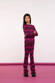 Geisha - Broek zigzag - Fuchsia/burgundy
