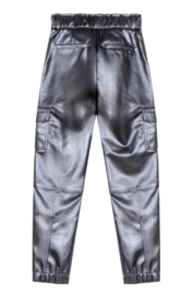 Indian  Blue Jeans Vegan leather broek  dark silver 970042