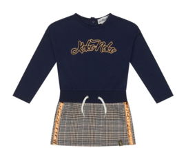 Koko Noko meisjes jurk donkerblauw ruit 40918
