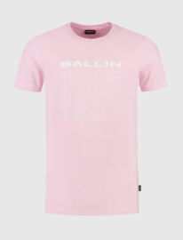 Ballin Waved logo print T-shirt pink