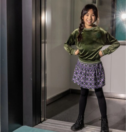 B.Nosy Meisjes sweater fluweel - Militairy groen 5371